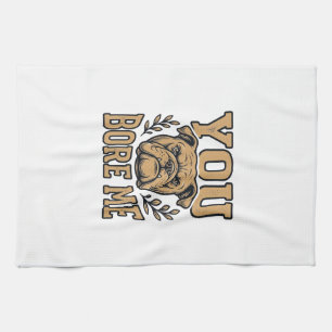 Vintage Bulldog Je Verveelt Me Grappig Hond Design Theedoek