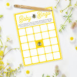 Vintage Bumblebee Baby BINGO Baby shower Game Kaar Kaart<br><div class="desc">Een klassieke witte en gele gestreepte grens,  waterverf hommelillustratie,  en  geïnspireerde typografie zijn de eigenschappen van deze stijlvolle,  genderneutrale baby shower "baby bingo"spelkaart. Bewerk gewoon de sjabloon met uw gegevens en kies eventuele opties. Uitnodigingen,  dank u,  nota's,  en andere coördinerende punten zijn ook beschikbaar..</div>