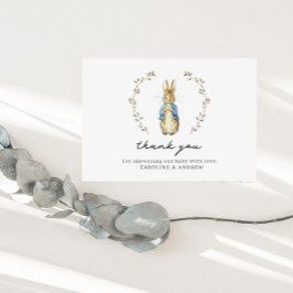 Vintage Bunny Baby Shower Thank You Card Bedankkaart