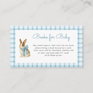 Vintage Bunny Boy Baby Shower Boeken voor Baby Informatiekaartje