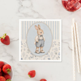 Vintage Bunny Boy servetten, bloemenservetten met Servet
