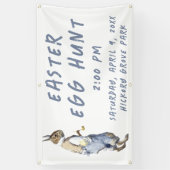 Vintage Bunny Easter Egg Hunt Banner (Verticaal)