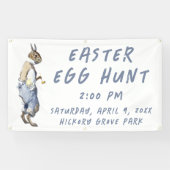 Vintage Bunny Easter Egg Hunt Banner (Horizontaal)
