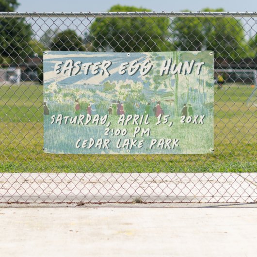 Vintage Bunny Easter Egg Hunt Banner (Insitu)