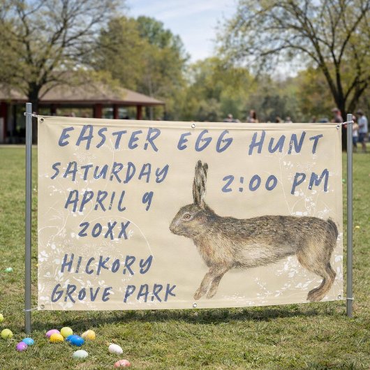 Vintage Bunny Easter Egg Hunt Banner