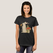 Vintage Bunny & Mushroom Artwork T-Shirt (Voorkant volledig)
