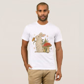 Vintage Bunny & Mushroom Artwork T-Shirt (Voorkant volledig)