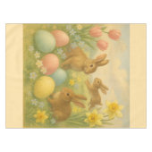 Vintage Bunny/Rabbit Easter Egg/Spring Tafelkleed (Voorkant (Horizontaal))