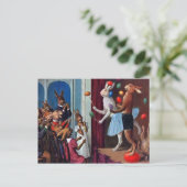 Vintage Bunny Show Briefkaart (Staand voorkant)