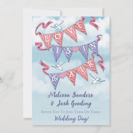 Vintage Bunting Wedding Invitations  Kaart (Voorkant)