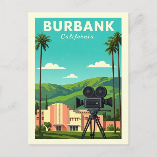 Vintage Burbank California Briefkaart (Voorkant)