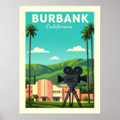 Vintage Burbank California Poster (Voorkant)