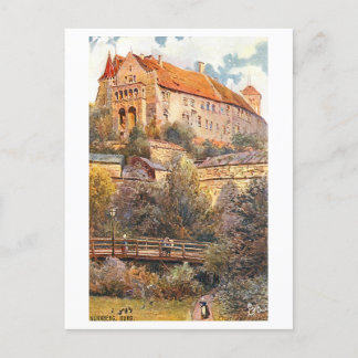 Vintage Burg (Castle Hill) in Nuremberg, Germany Briefkaart