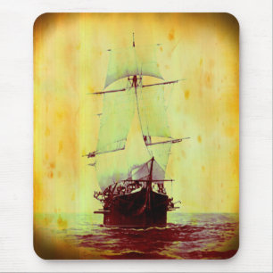 Vintage Burgeroorlog Hartford Zeilschip Muismat