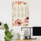 Vintage Burgundy and Beige Seating Chart Poster 2  (Thuiskantoor)