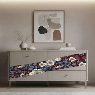 Vintage Burgundy Botanical Floral Decoupage Print  Tissuepapier