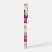 Vintage Burgundy Floral Phone Case iPhone Hoesje (Rechterkant)