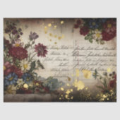Vintage Burgundy Petals & Gold Script Decoupage  Tissuepapier (Voorkant)