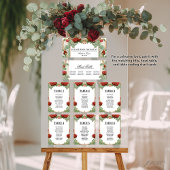 Vintage Burgundy Red Head Table Seating Chart