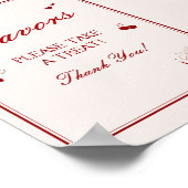 Vintage Burgundy Valentine Bridal Shower Favor Poster (Hoek)