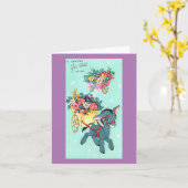 Vintage Burro Get Well Card Kaart (Gele Bloem)