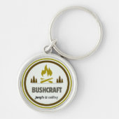 Vintage Bushcraft Kampvuur Embleem Kunst Sleutelhanger (Voorkant)