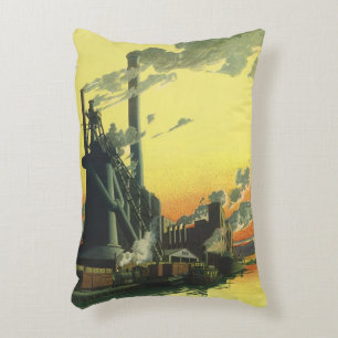 Vintage Business Fabriek, Productie op een Steiger Accent Kussen