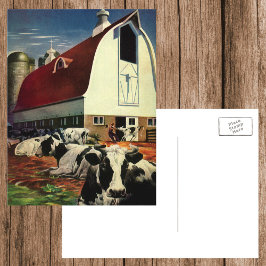 Vintage Business, Holstein Milk Koeien op Dairy Bo Briefkaart