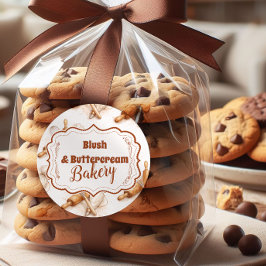 Vintage Buttercream Bakery Branding Ronde Sticker