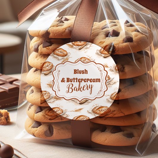 Vintage Buttercream Bakery Business Ronde Sticker