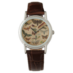 Vintage Butterfies and Moths (9).jpg Horloge