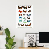 Vintage butterfies book butterfly insect print (Thuiskantoor)