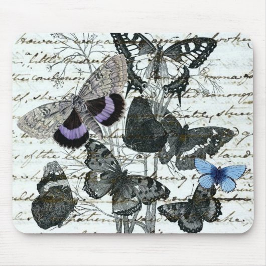 Vintage Butterflies Austen Mousepad Muismat (Voorkant)