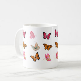 Vintage Butterflies – Colorful Entomology Illustra Koffiemok