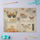 Vintage Butterflies en Ephemera-ontkoppeling Tissuepapier (Craft)