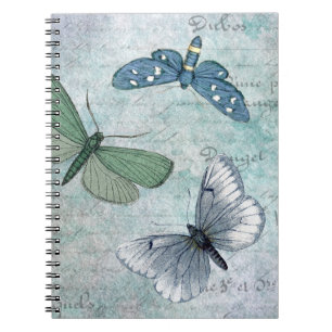Vintage Butterflies French Grunge Notitieboek