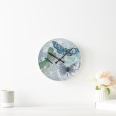 Vintage Butterflies French Grunge Ronde Klok (Huis)