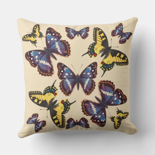 Vintage Butterflies Kussen (Achterkant)