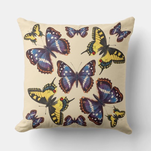 Vintage Butterflies Kussen (Voorkant)