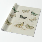 Vintage Butterflies Poster Cadeaupapier (Uitgerold)