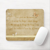 Vintage Butterflies Serenity Prayer Muismat (Met muis)