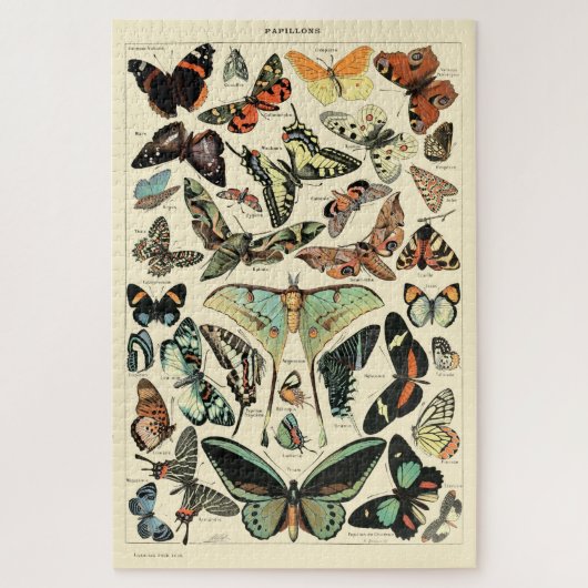 Vintage Butterflies van Adolphe Millot Poster Legpuzzel (Verticaal)