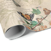 Vintage Butterfly Botanische Ephemera Cadeaupapier (Rol Hoek)