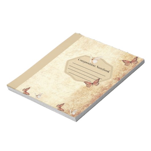 vintage butterfly composition notebook notitieblok (Linkerzijde)