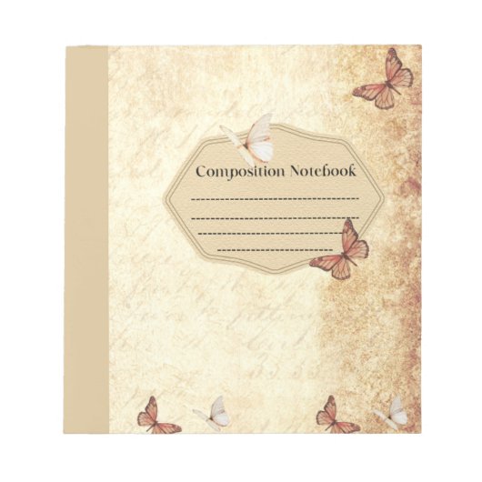 vintage butterfly composition notebook notitieblok (Voorkant)