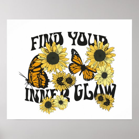 Vintage Butterfly | Find Your Inner Glow Poster (Voorkant)