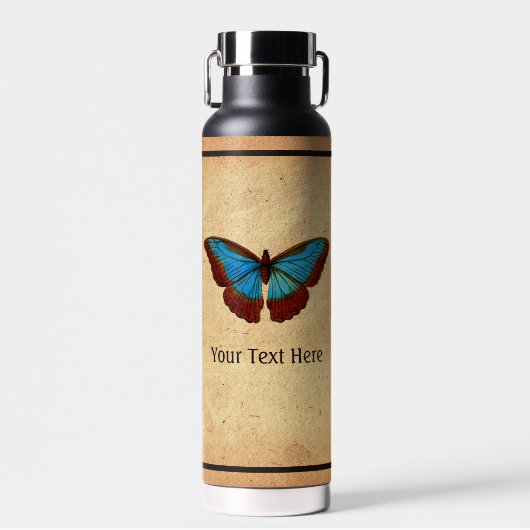 Vintage Butterfly Illustration Waterfles (Voorkant)