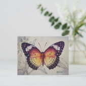Vintage Butterfly No. 3 Waterverf Art Briefkaart (Staand voorkant)