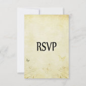 Vintage Butterfly Wedding RSVP Kaartje (Achterkant)