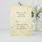 Vintage Butterfly Wedding RSVP Kaartje (Staand voorkant)